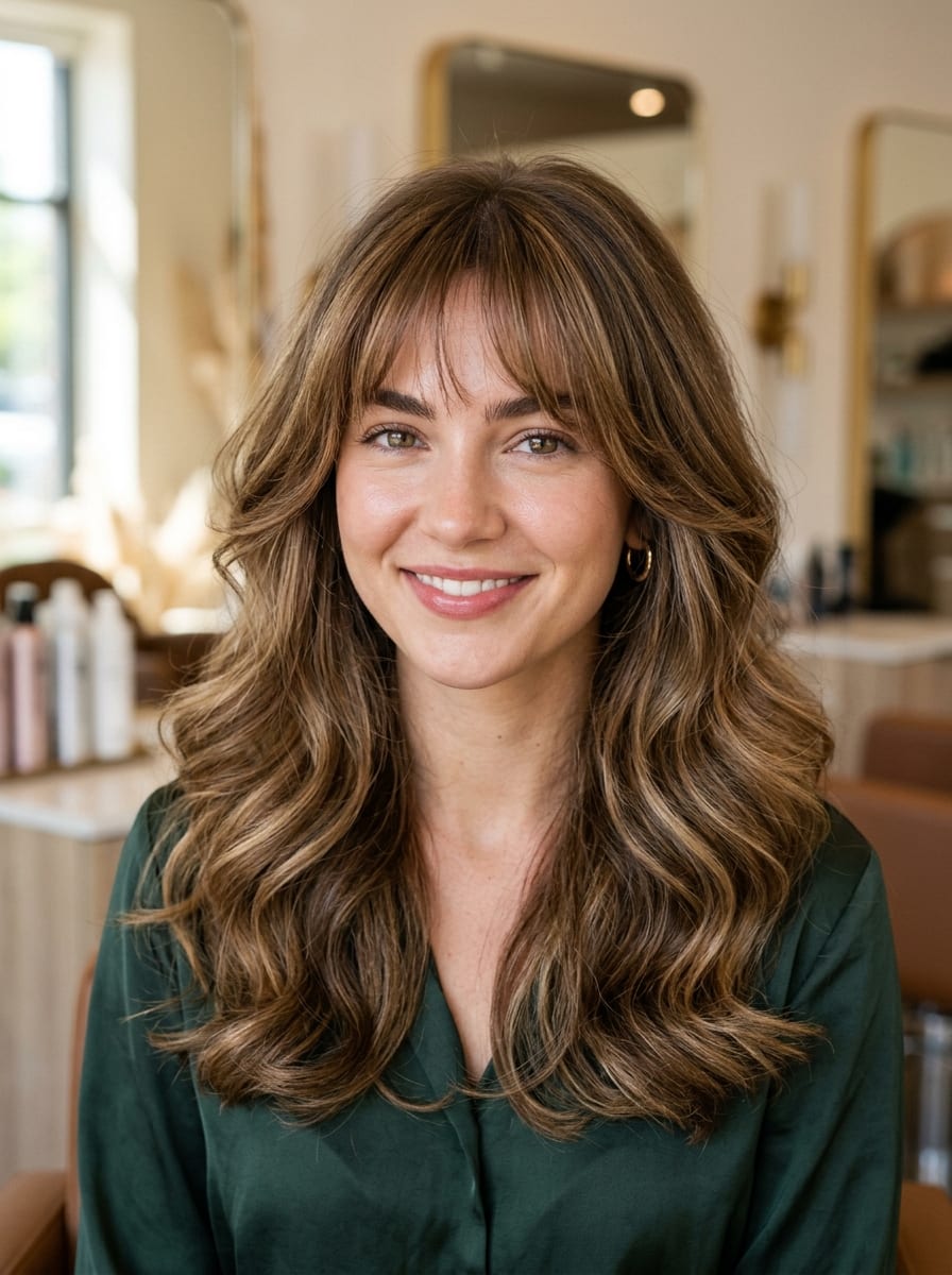 Blowout mit Wispy Bangs - Blowout Frisur
